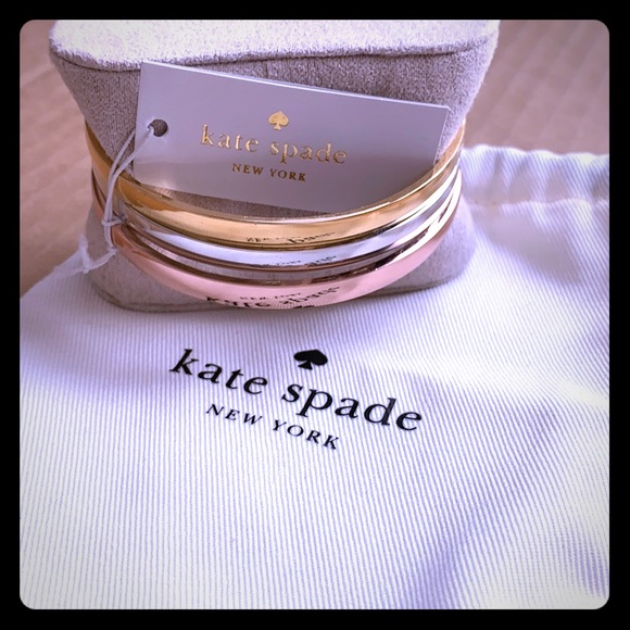 kate spade Jewelry - ♠️Kate spade ♠️ set of 3 idiom bangles 🌟NWT🌟